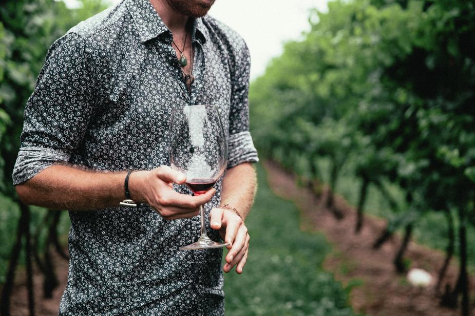 Mens fashion close up patterned shirt red wine.jpg